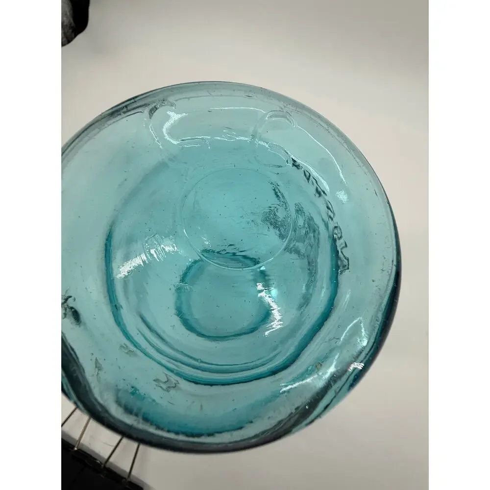 Vintage Ball  Mason Jar Aqua Green Glass Quart Canning Bottom Mark 6-6